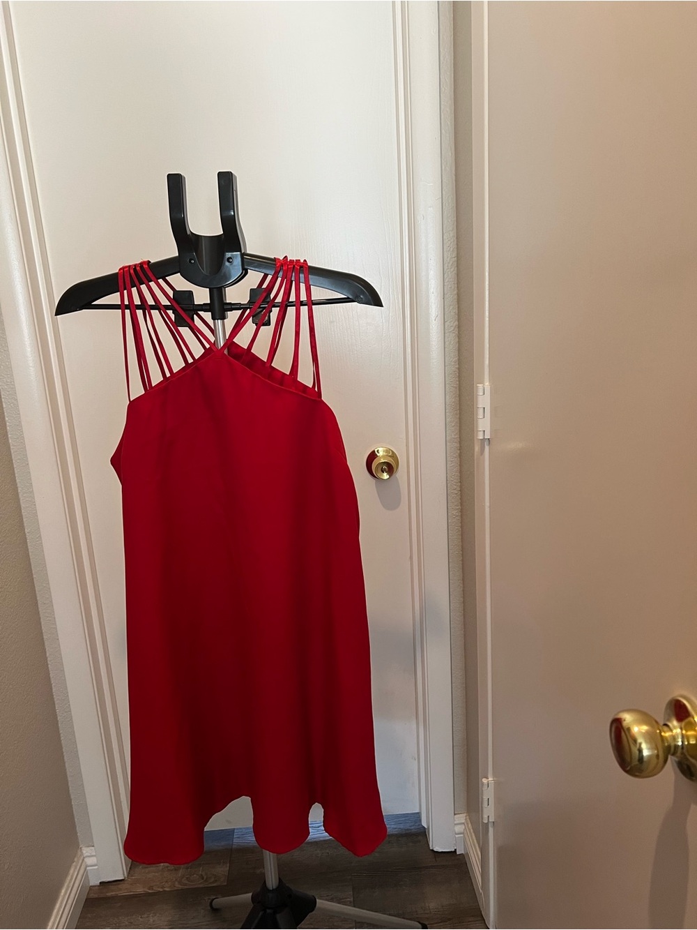 SHEIN Red Strappy Halter Dress